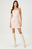 Light Pink/Multi Tweed Rhinestone Heart Mini Tube Dress 