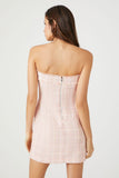 Light Pink/Multi Tweed Rhinestone Heart Mini Tube Dress 3